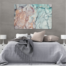 Load image into Gallery viewer, Abstract Rose Gold and Turquoise