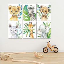 Load image into Gallery viewer, Safari Animals in Leaves
