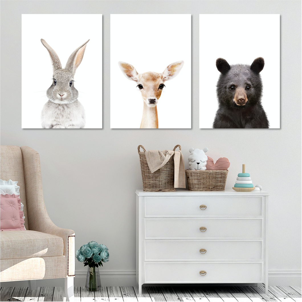 Woodland Creatures - Bunny, Deer and Bear