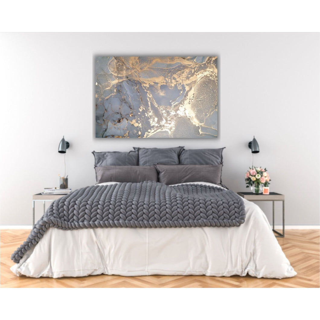 Grey & Gold Abstract Canvas