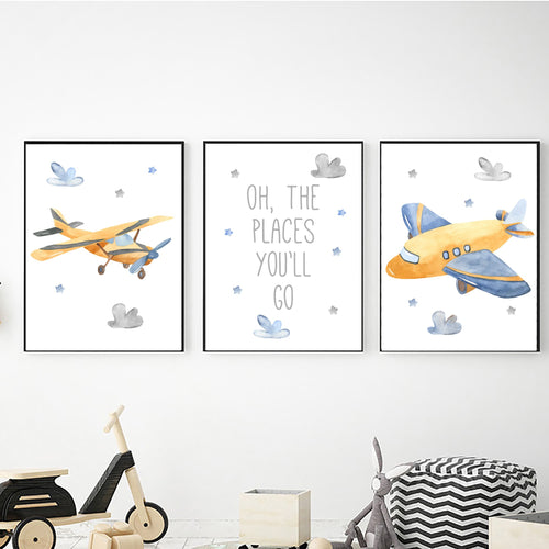Airplane Oh the Places You'll Go freeshipping - Beautiful Spaces Store