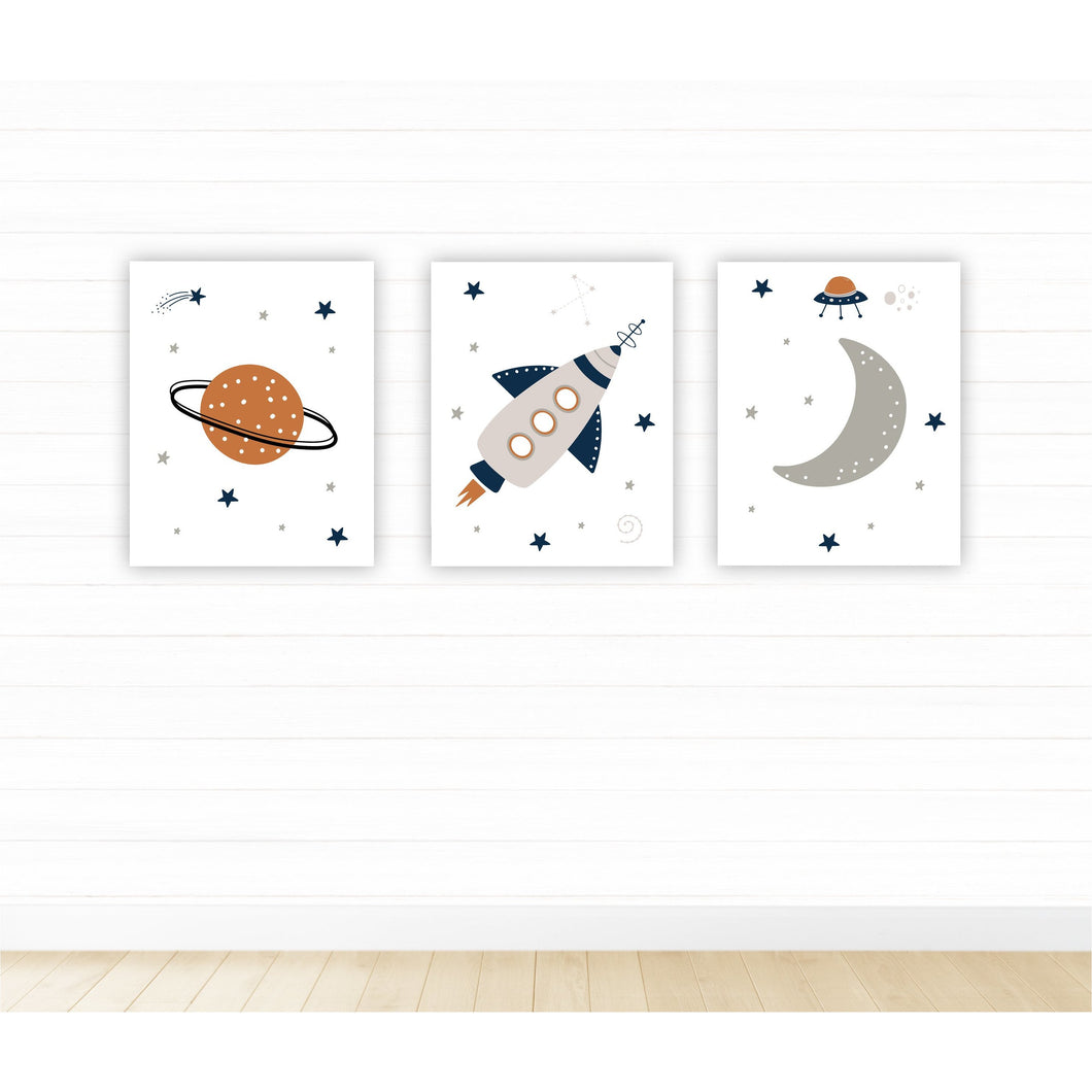 Planet Rocket and Moon