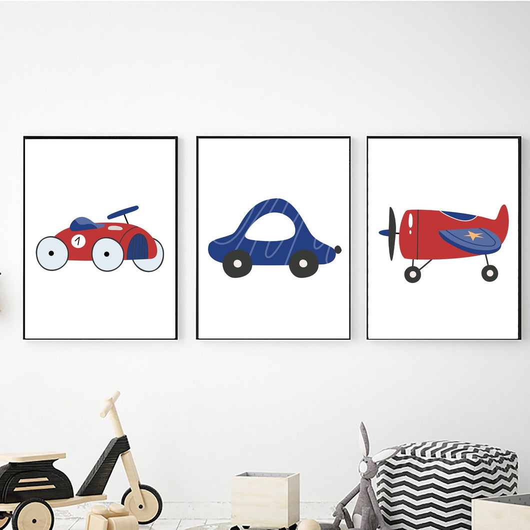 Scandinavian Transport in Navy Blue and Red