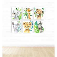 Load image into Gallery viewer, Safari Animals in Leaves
