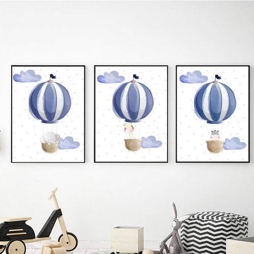 Blue Air Balloon Happiness freeshipping - Beautiful Spaces Store