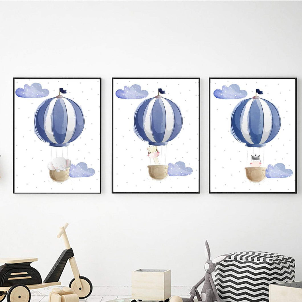 Blue Air Balloon Happiness freeshipping - Beautiful Spaces Store