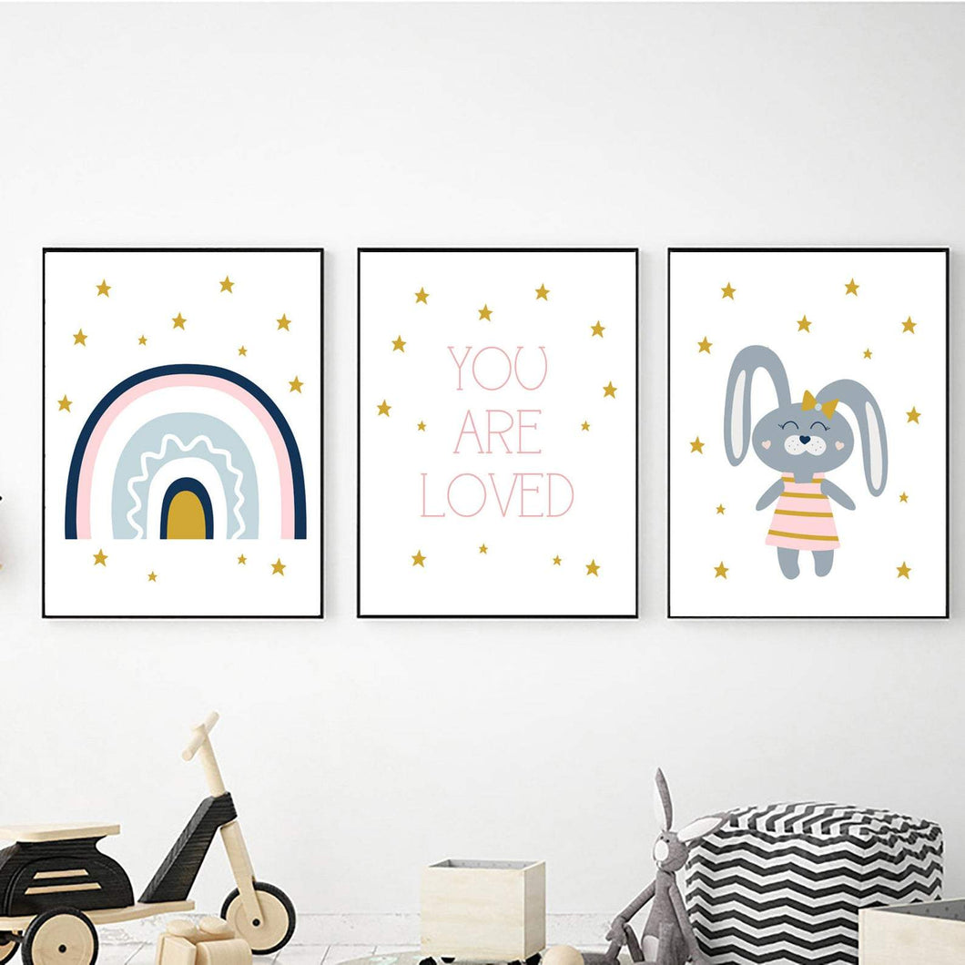 Bunny Rainbow You are Loved freeshipping - Beautiful Spaces Store