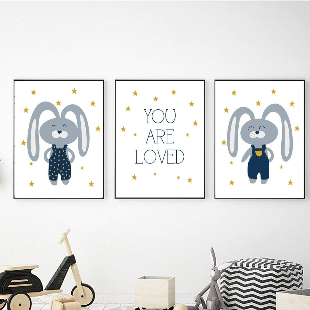 Bunny Blue You are Loved freeshipping - Beautiful Spaces Store