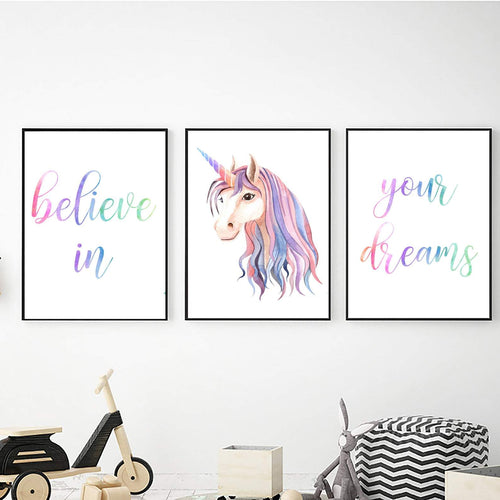 Unicorn Believe in Your Dreams freeshipping - Beautiful Spaces Store