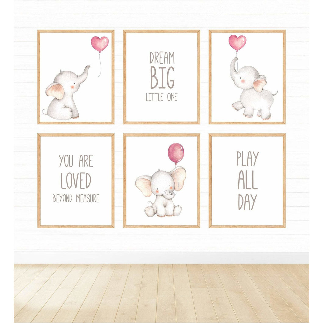 Elephant Pink Balloons Dream Big freeshipping - Beautiful Spaces Store