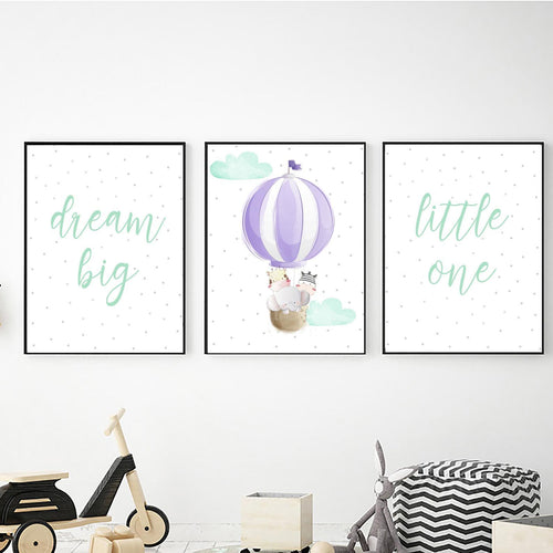 Air Ballon Purple and Mint Dream Big freeshipping - Beautiful Spaces Store