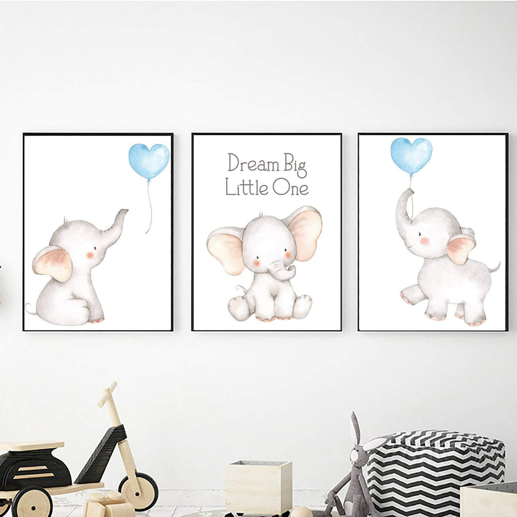 Elephant Blue Ballon Dream Big freeshipping - Beautiful Spaces Store