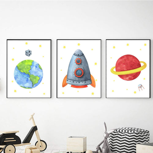 Space Earth Rocket and Planet freeshipping - Beautiful Spaces Store