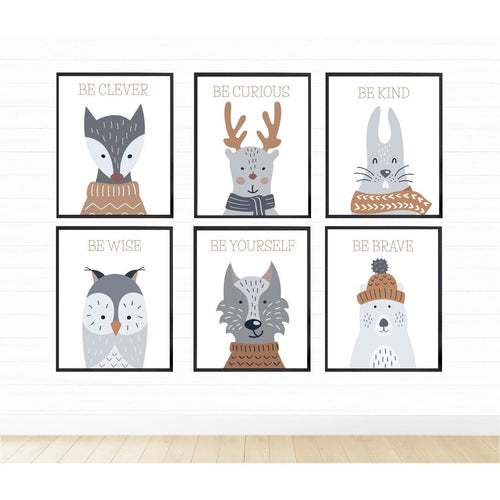Woodlands Animals Be Yourself in Grey freeshipping - Beautiful Spaces Store