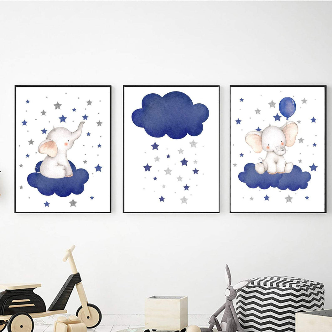 Blue Ellie in the Clouds freeshipping - Beautiful Spaces Store