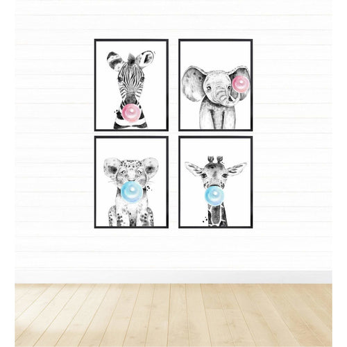 Safari Animals Blowing Bubbles freeshipping - Beautiful Spaces Store