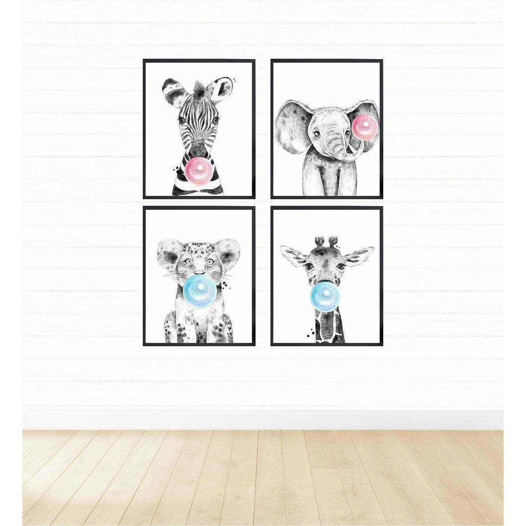 Safari Animals Blowing Bubbles freeshipping - Beautiful Spaces Store