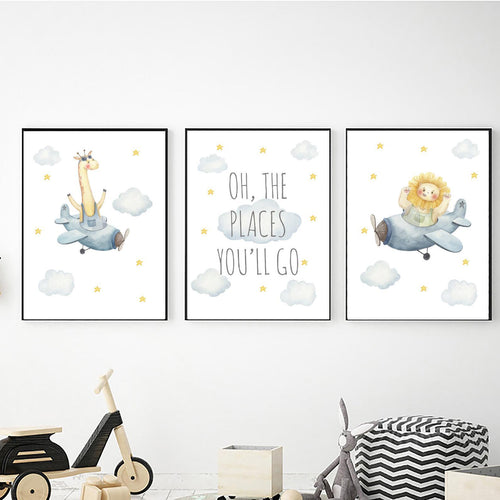 Animals in Clouds Oh the Places You'll Go To freeshipping - Beautiful Spaces Store
