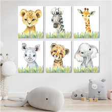 Load image into Gallery viewer, Safari Animals in Green Grass
