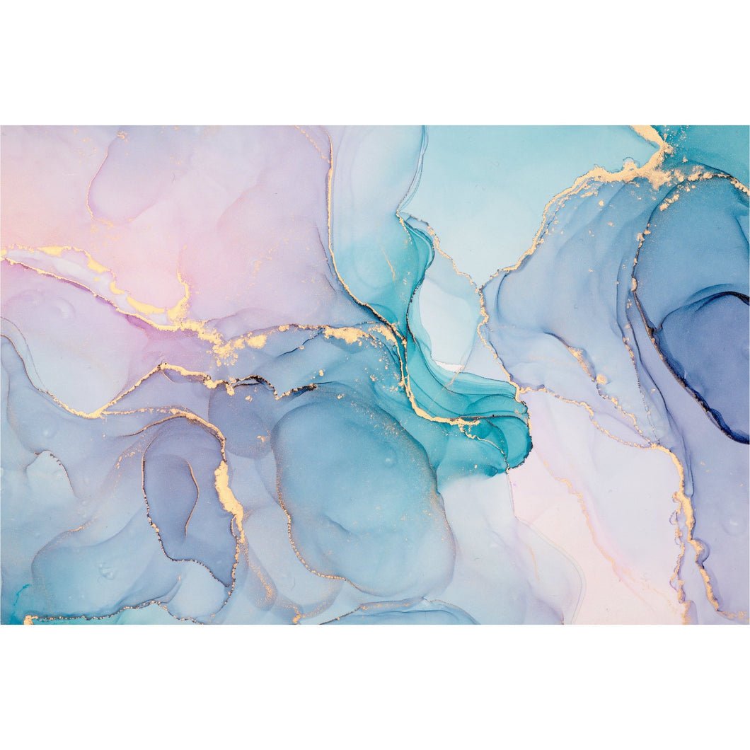 Blue Pink Gold Abstract