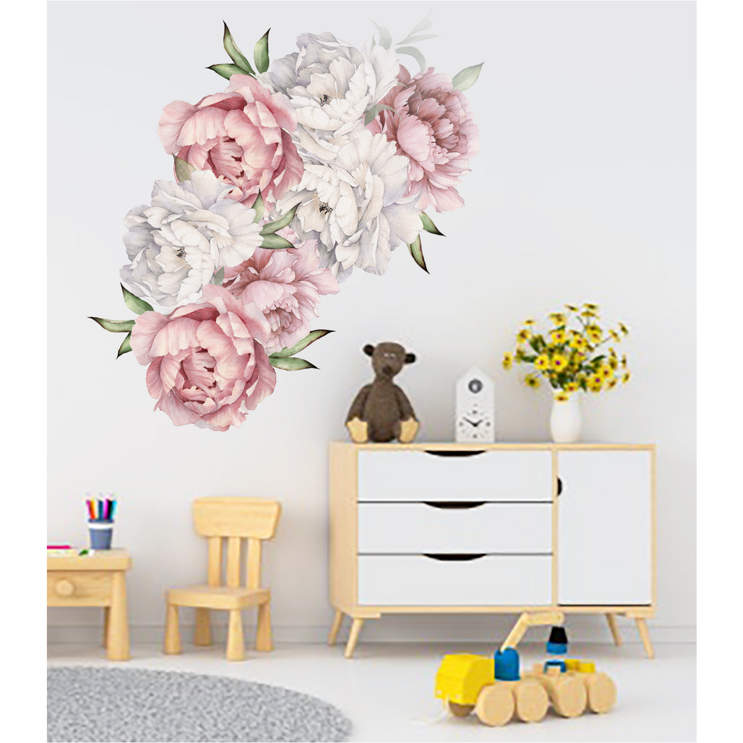 Pink Peonies Nursery Decals